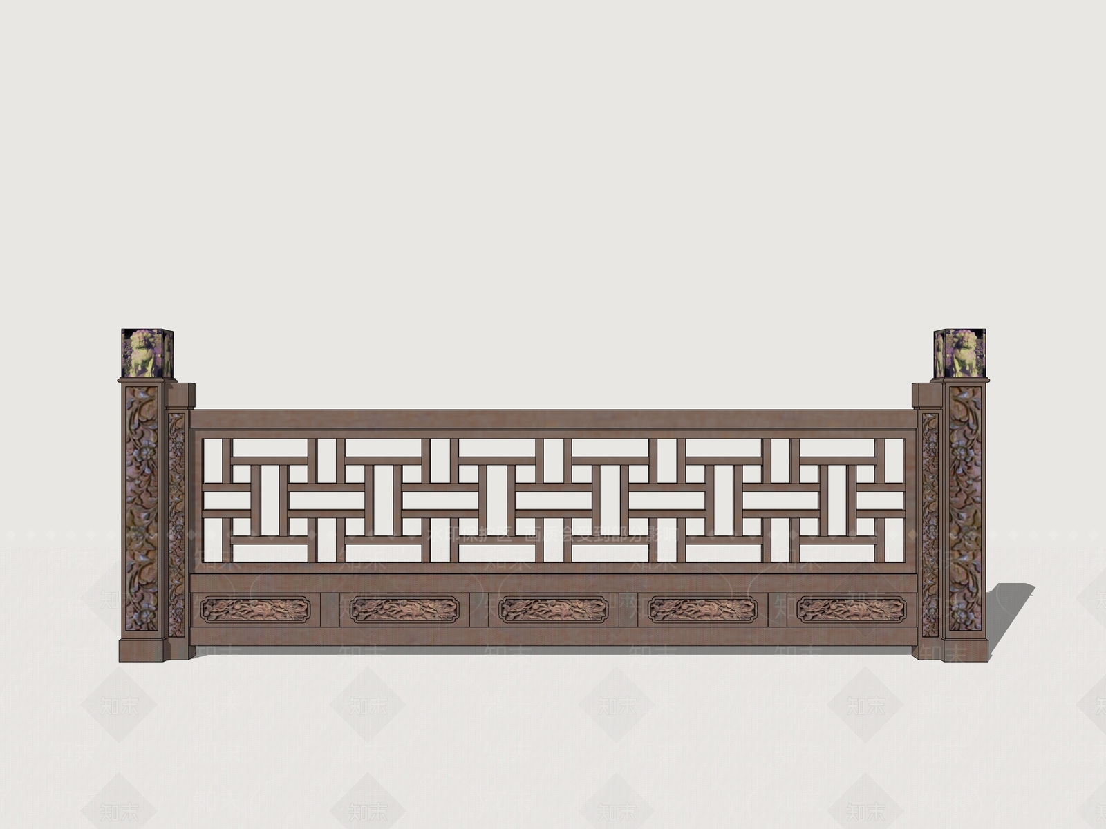 中式扶手SU模型下载【ID:1171342203】