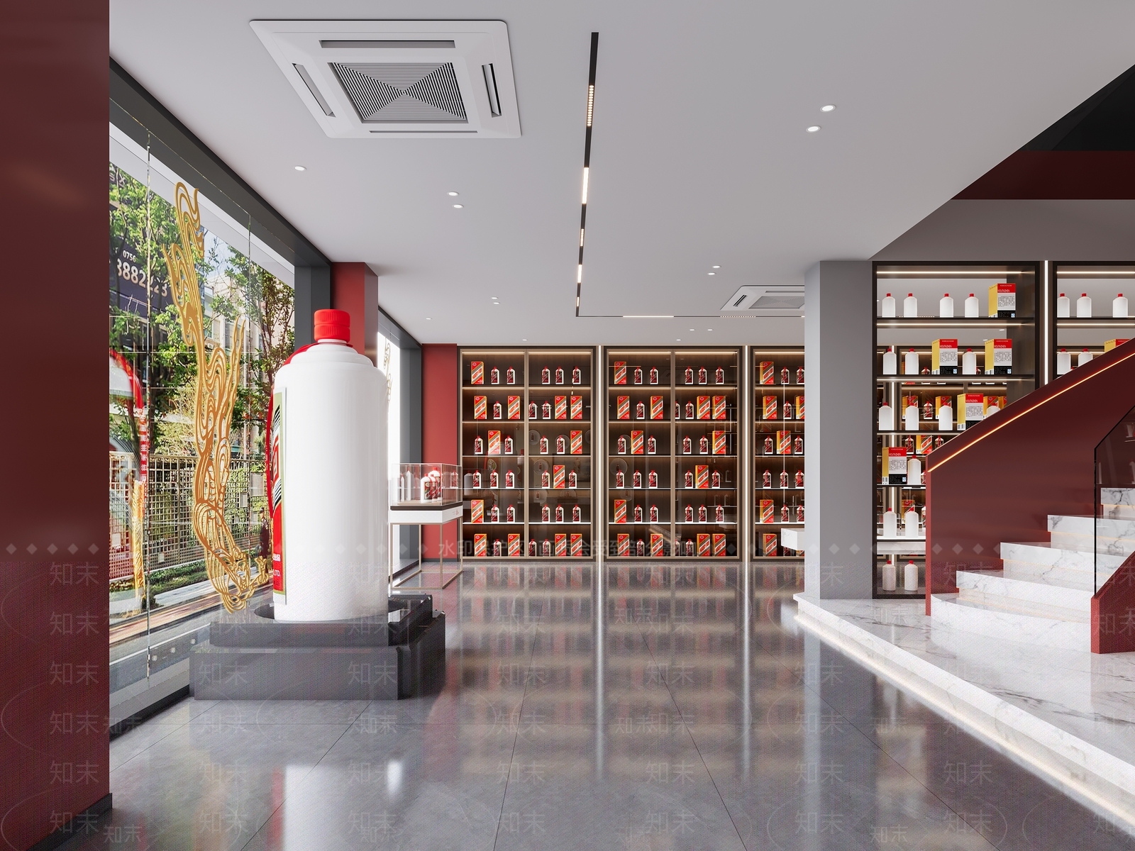 现代新中式烟酒店3D模型下载【ID:1171347846】