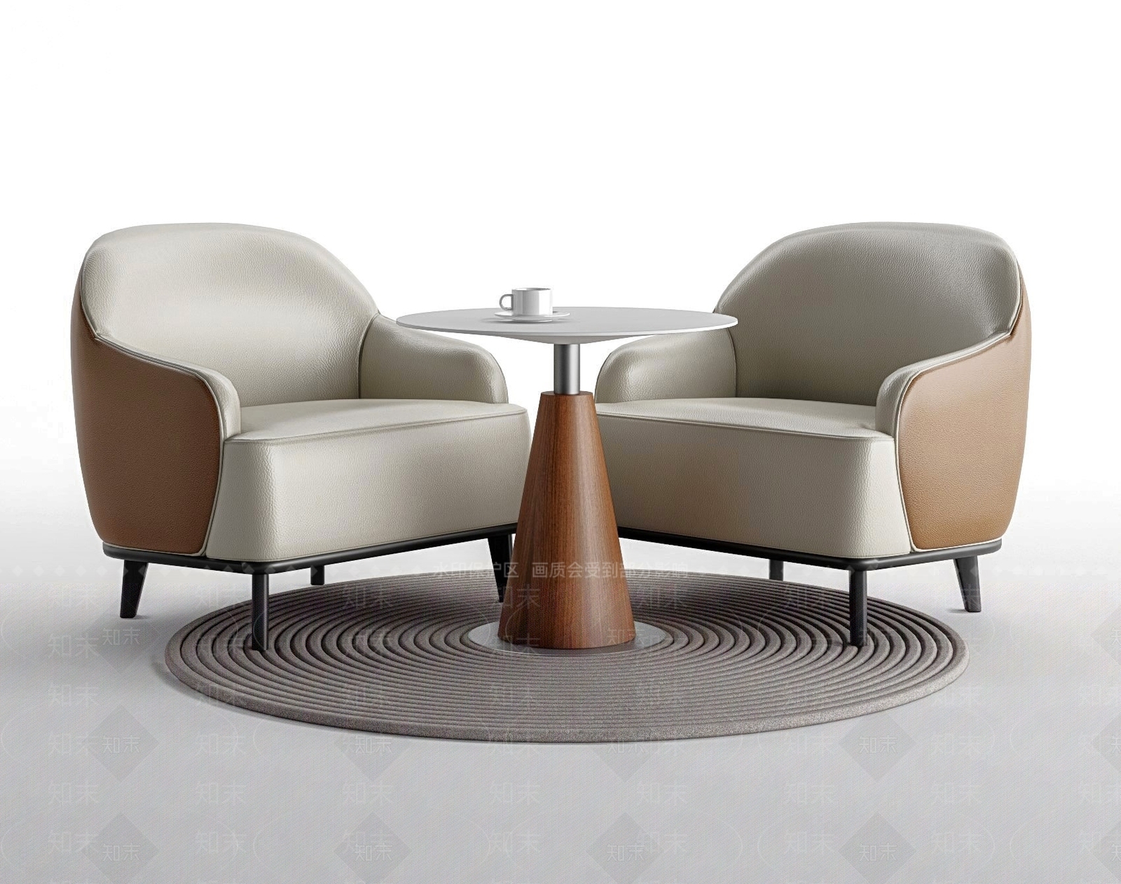 现代北欧洽谈桌椅3D模型下载【ID:1171343935】