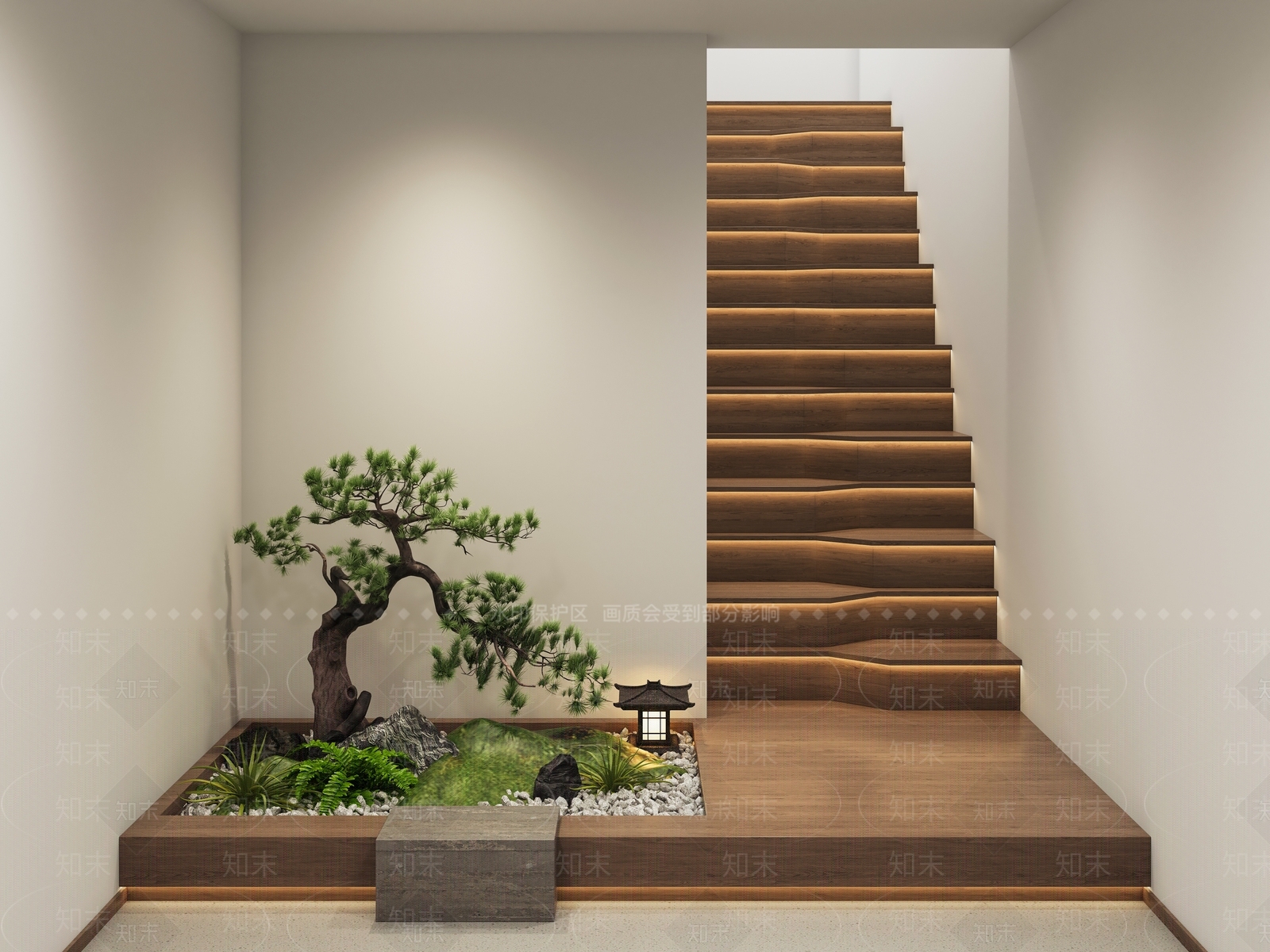 新中式楼梯SU模型下载【ID:1171347194】