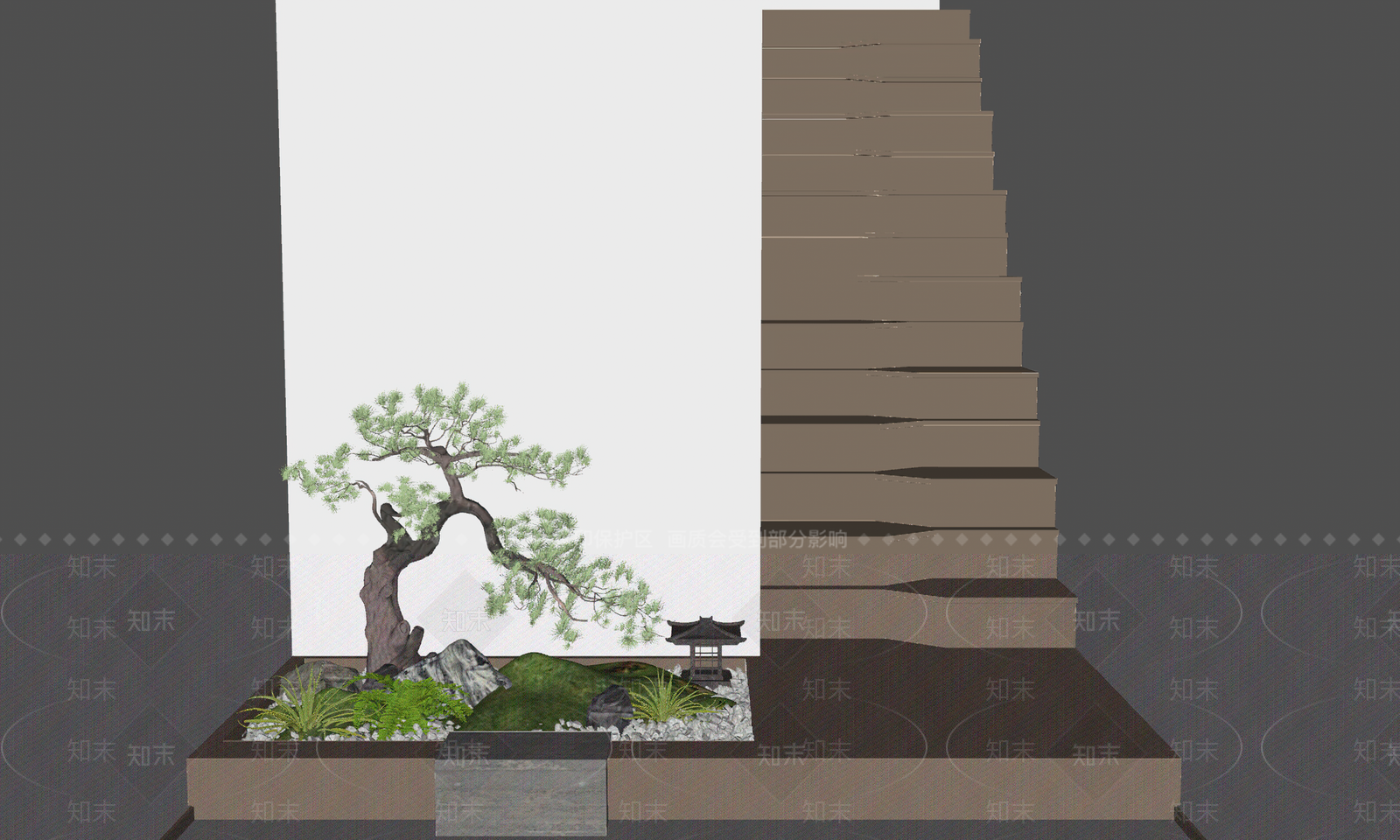 新中式楼梯SU模型下载【ID:1171347194】