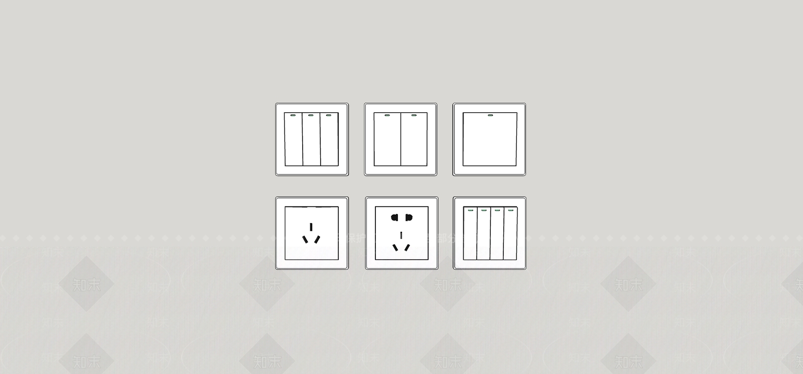 开关插座SU模型下载【ID:1171347657】