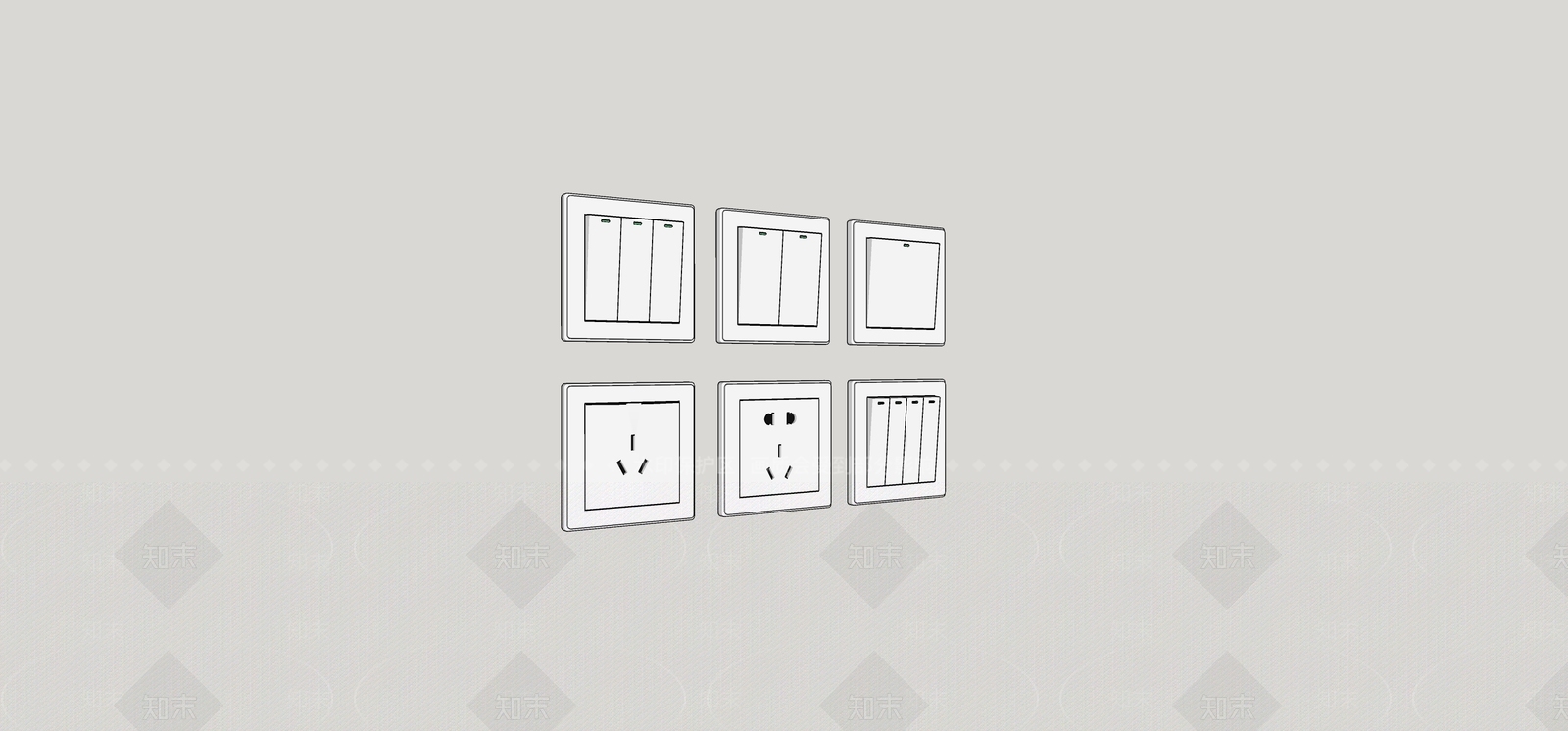 开关插座SU模型下载【ID:1171347657】