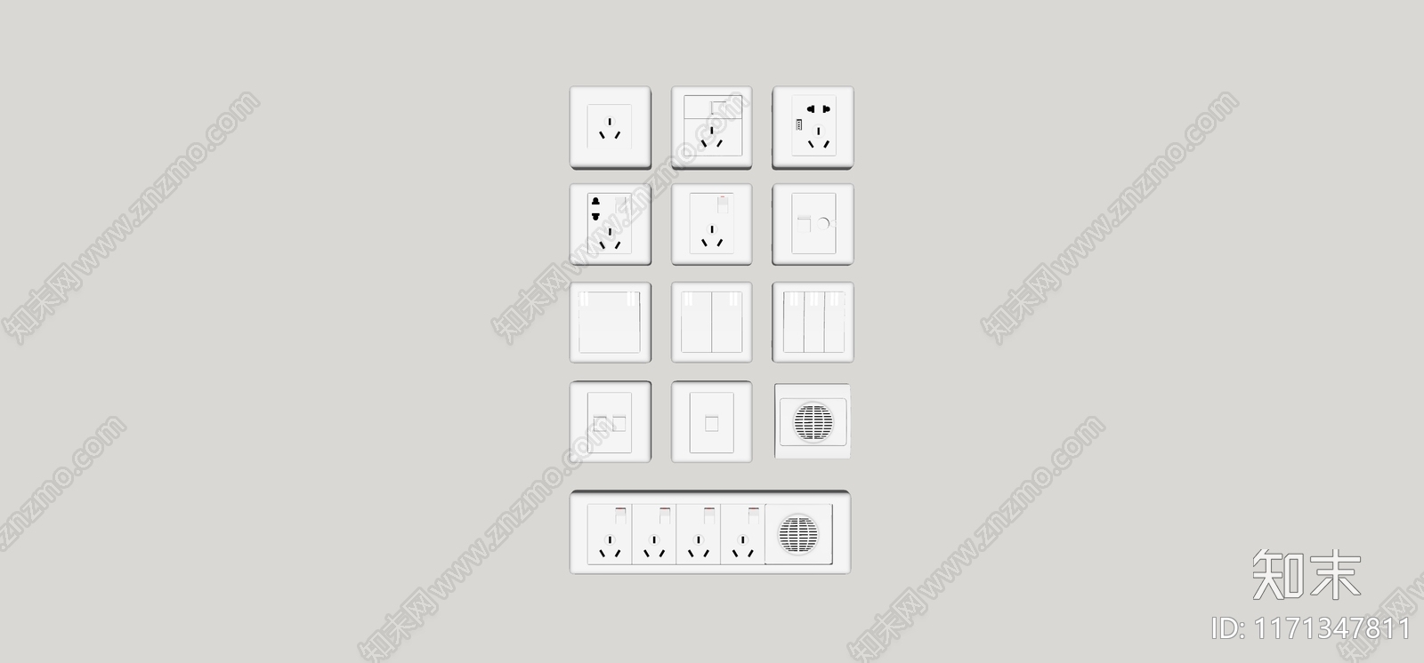 开关插座SU模型下载【ID:1171347811】