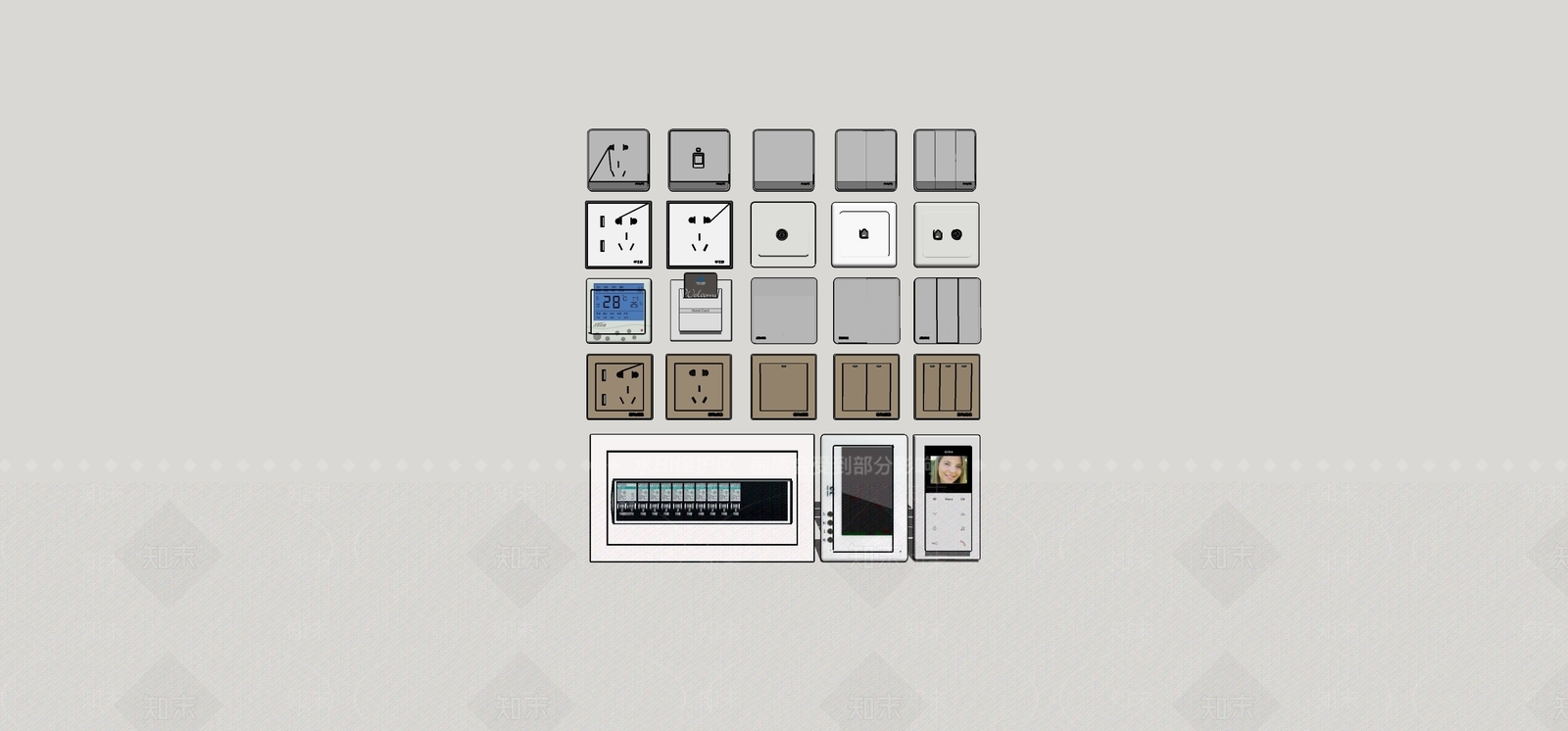 开关插座SU模型下载【ID:1171347933】