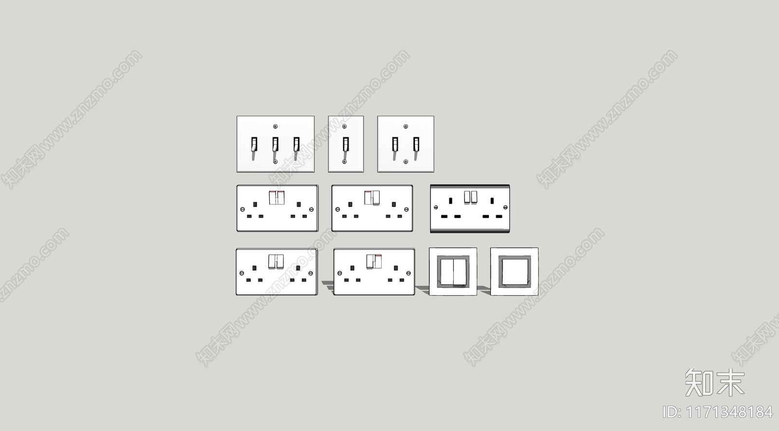 开关插座SU模型下载【ID:1171348184】