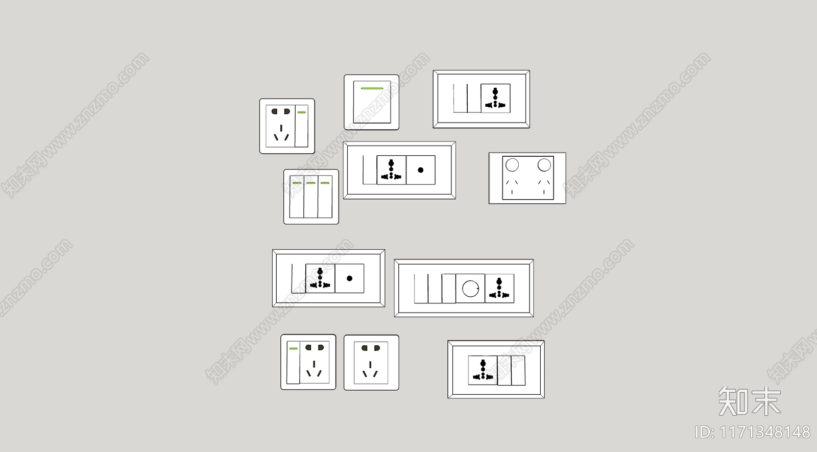 开关插座SU模型下载【ID:1171348148】