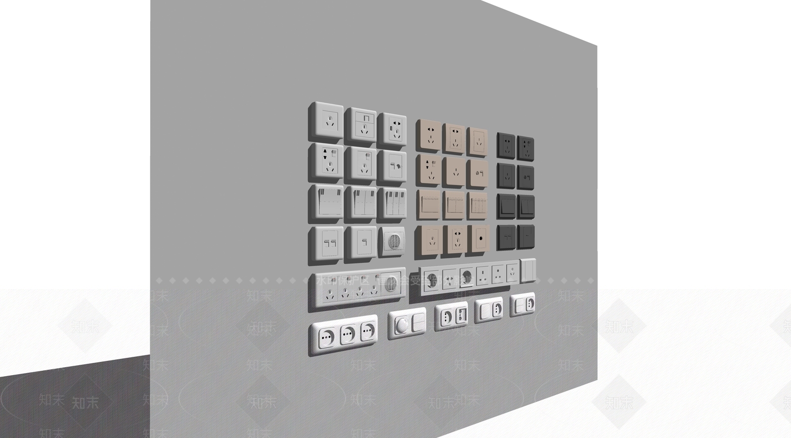 开关插座SU模型下载【ID:1171348287】