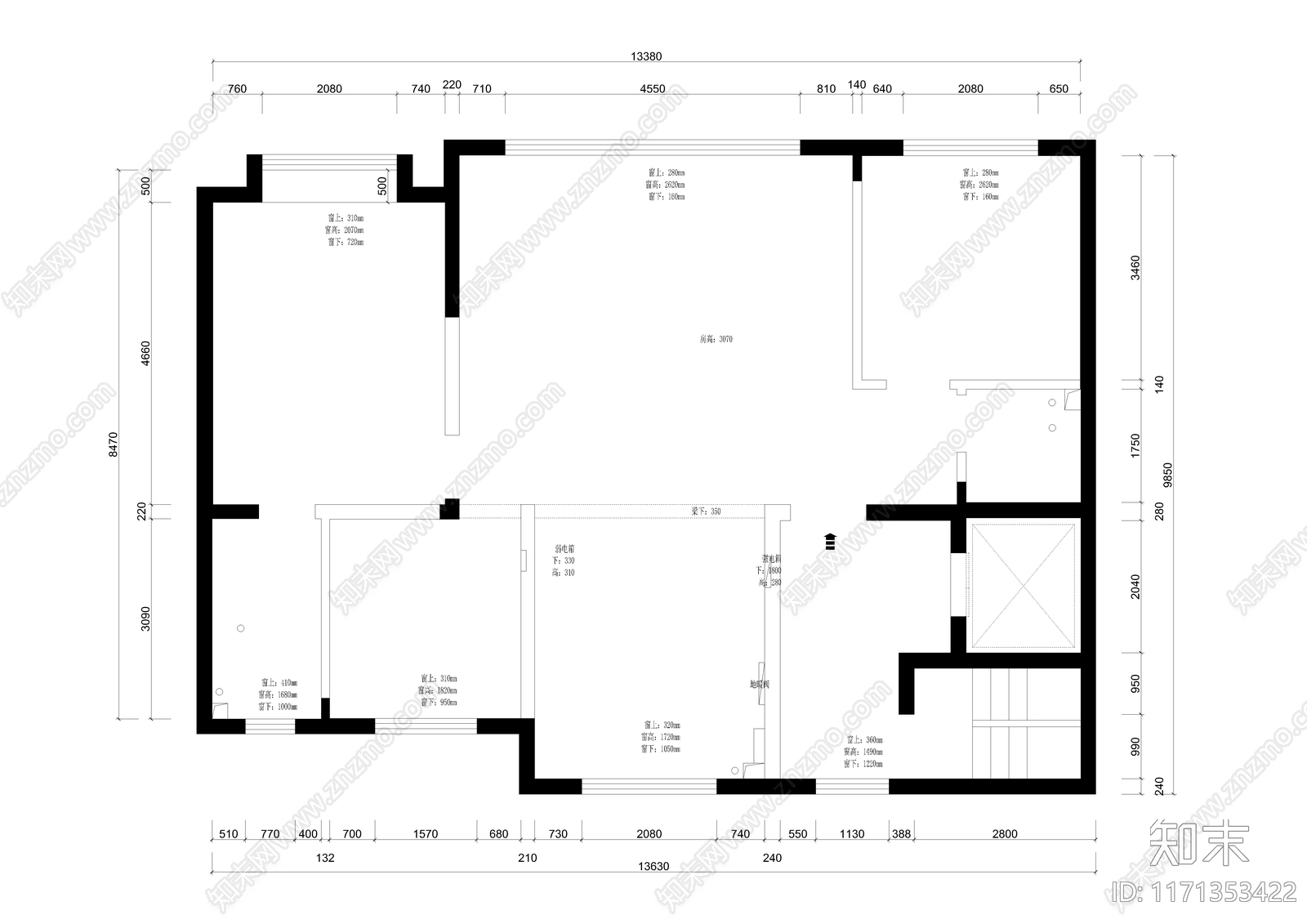 现代极简整体家装空间施工图下载【ID:1171353422】