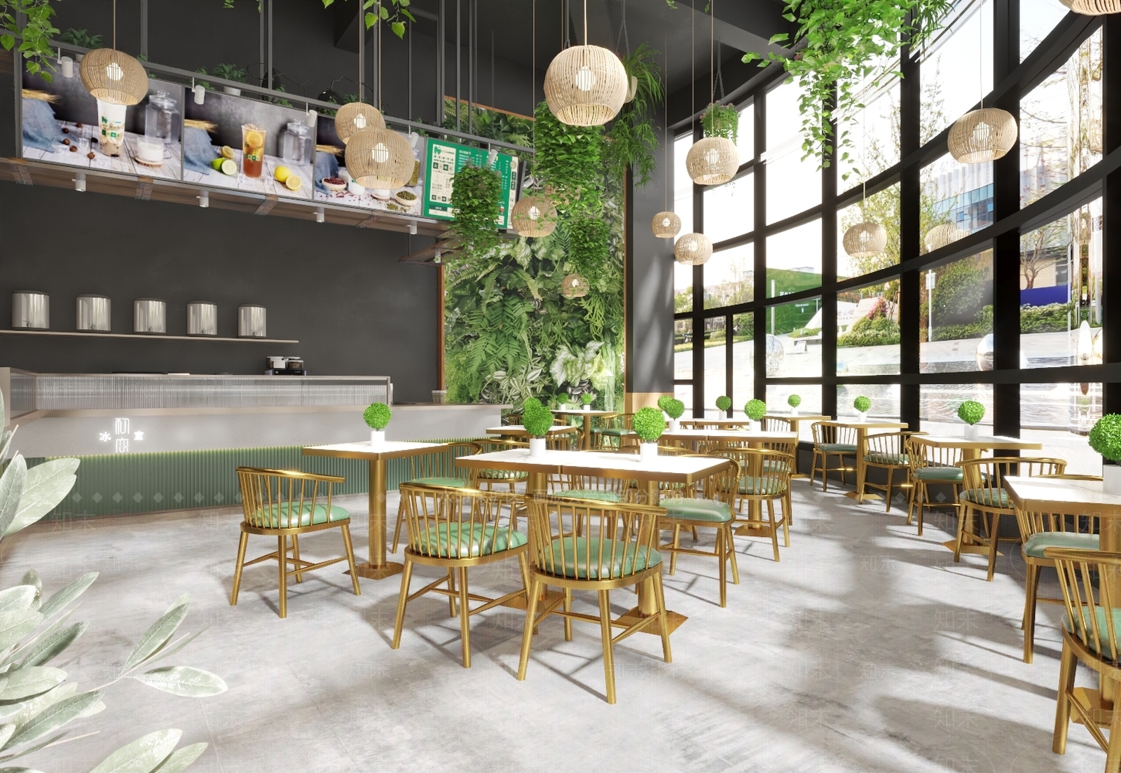现代法式其他餐饮空间3D模型下载【ID:1171354703】