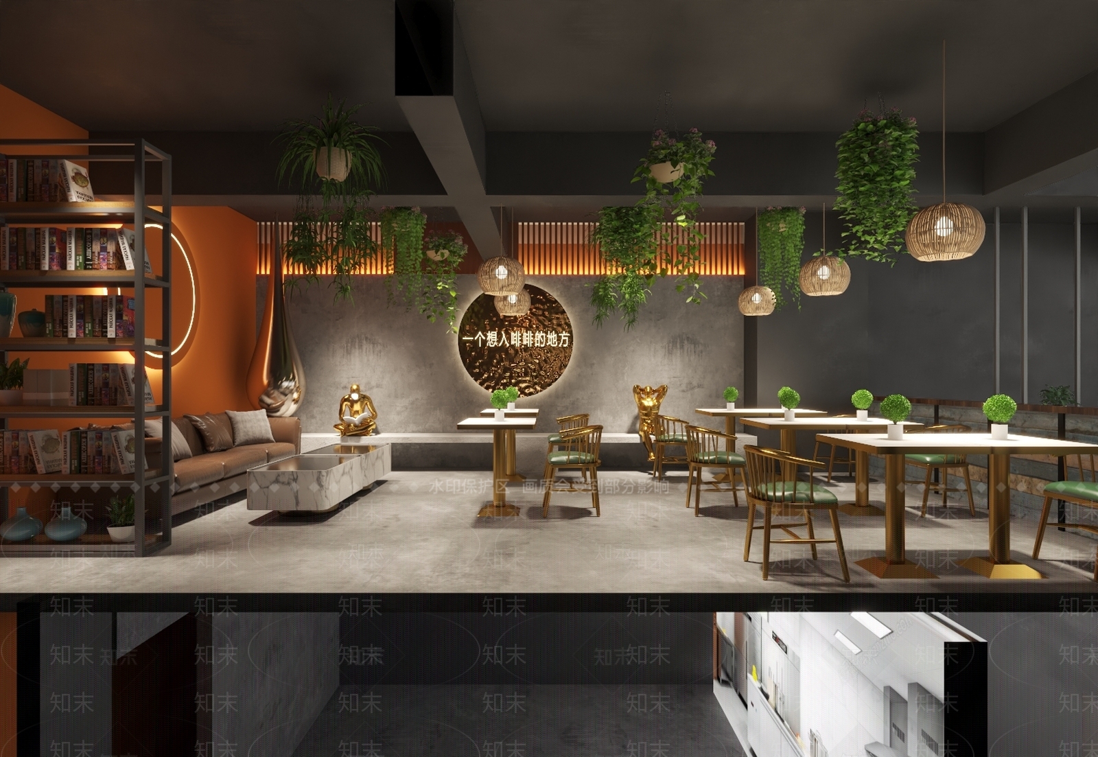 现代法式其他餐饮空间3D模型下载【ID:1171354703】