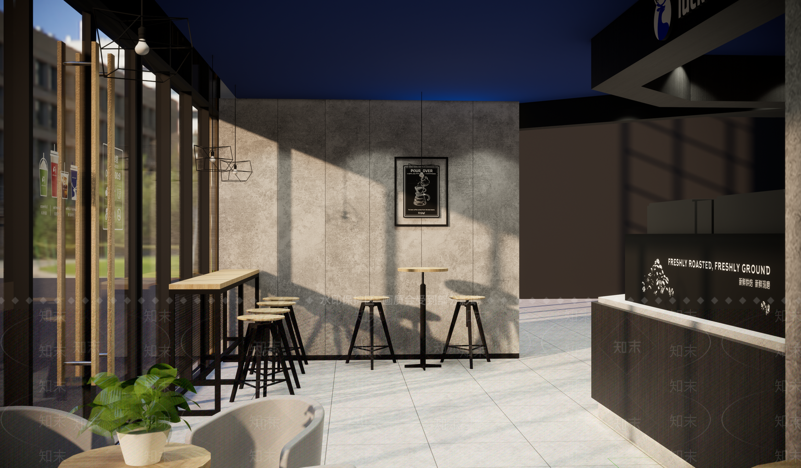 现代奶茶店SU模型下载【ID:1171360727】