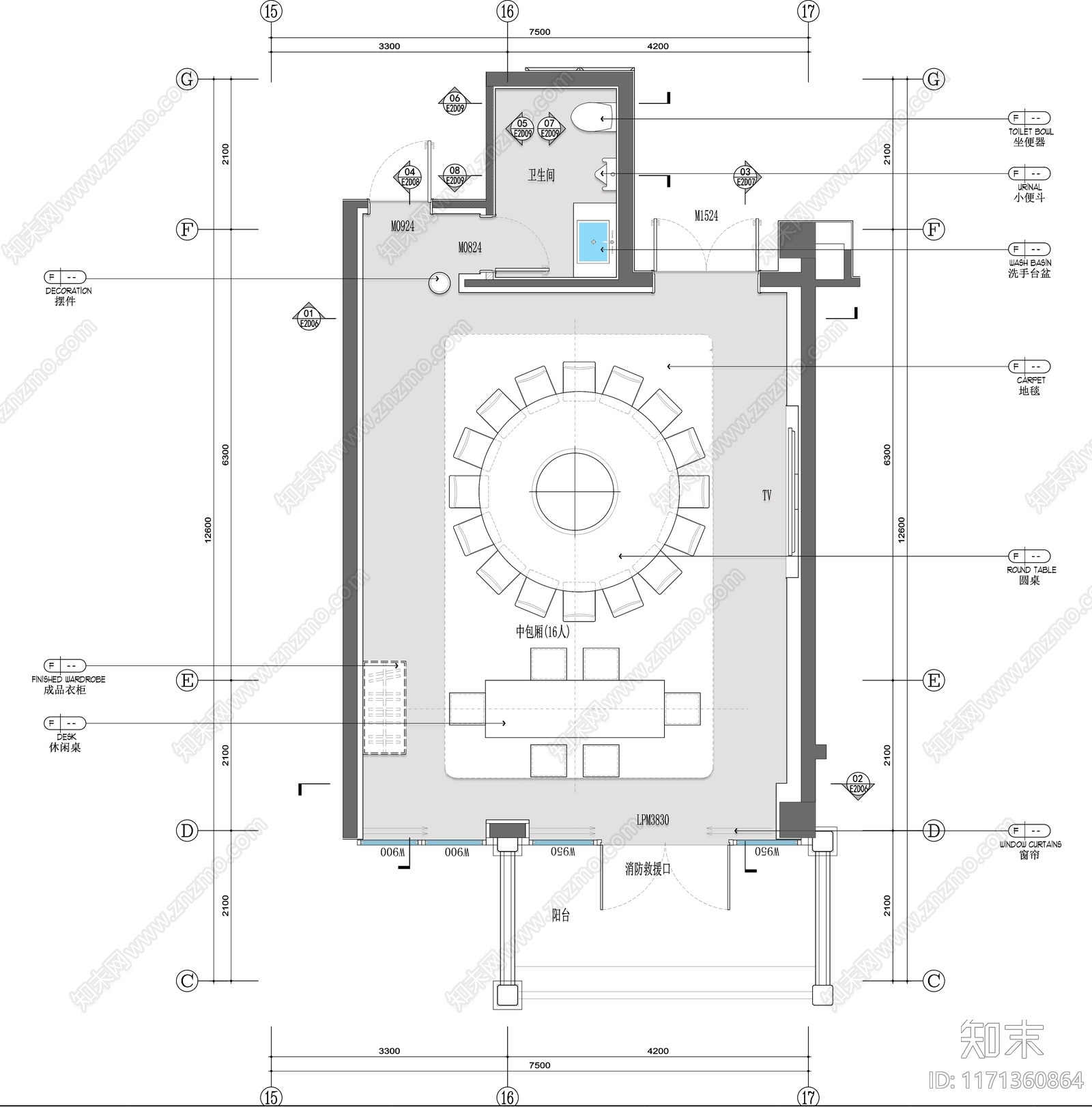 现代中餐厅cad施工图下载【ID:1171360864】