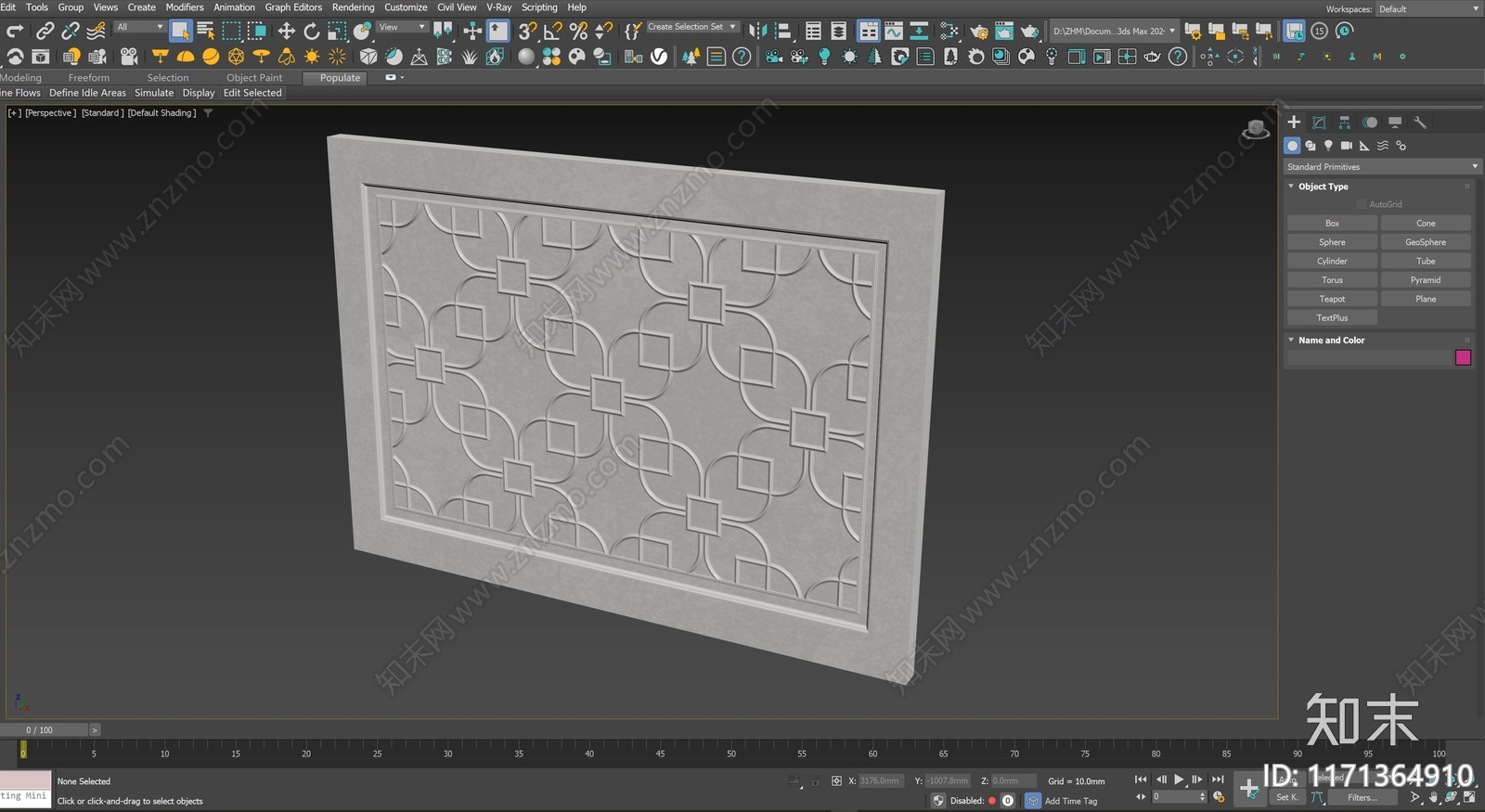 中式法式吊顶3D模型下载【ID:1171364910】