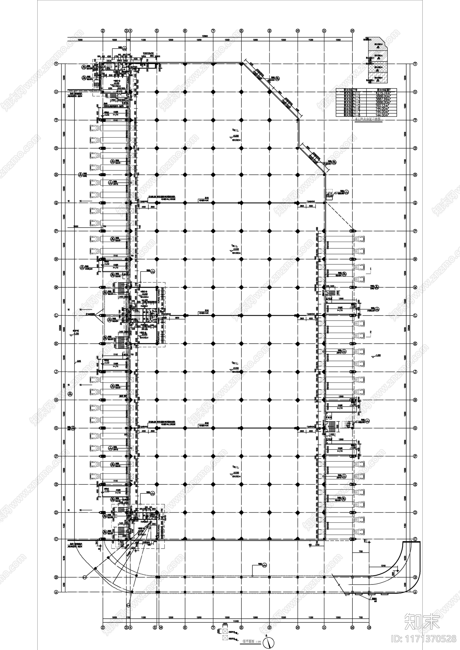 现代产业园建筑cad施工图下载【ID:1171370528】