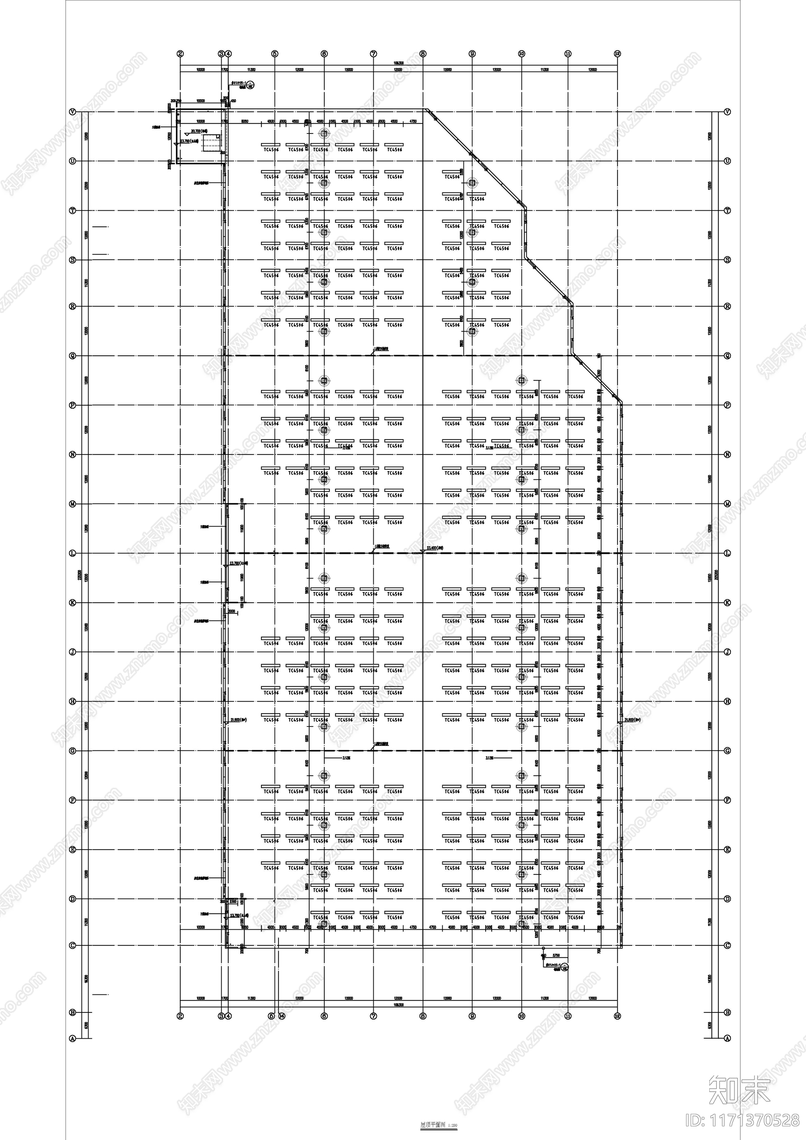 现代产业园建筑cad施工图下载【ID:1171370528】