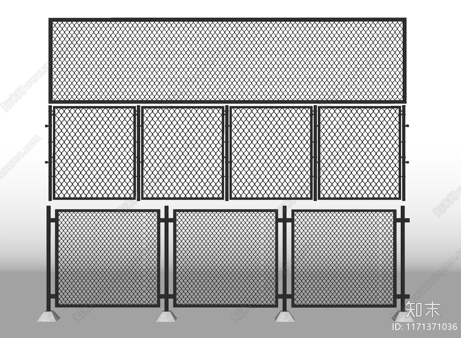 现代围栏护栏SU模型下载【ID:1171371036】