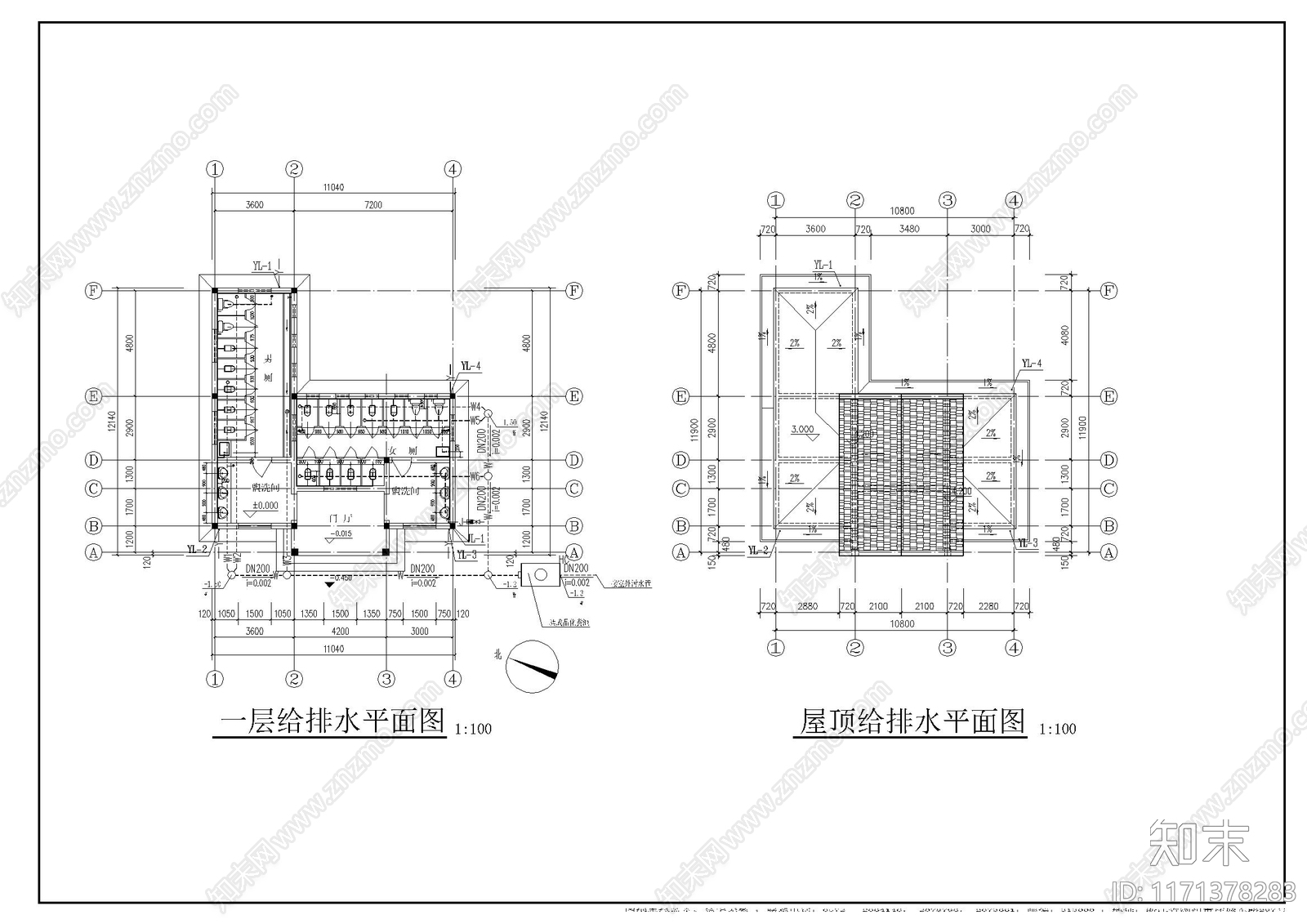 给排水图cad施工图下载【ID:1171378283】