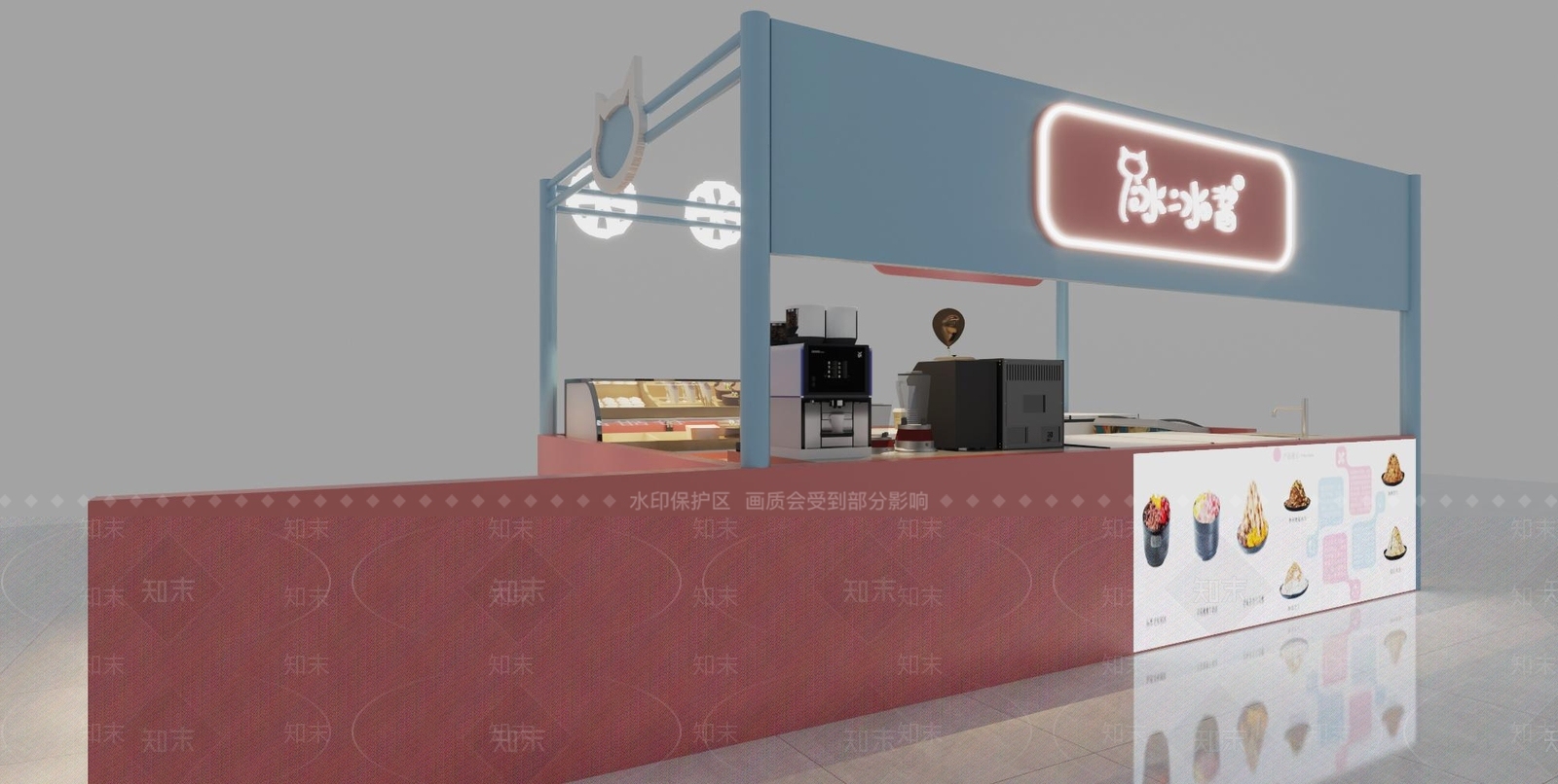 现代甜品面包店3D模型下载【ID:1171380811】