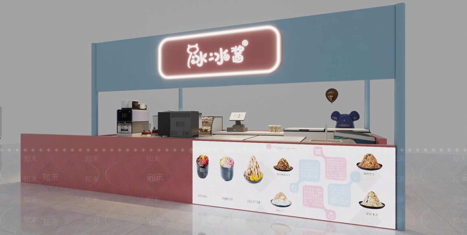 现代甜品面包店3D模型下载【ID:1171380811】