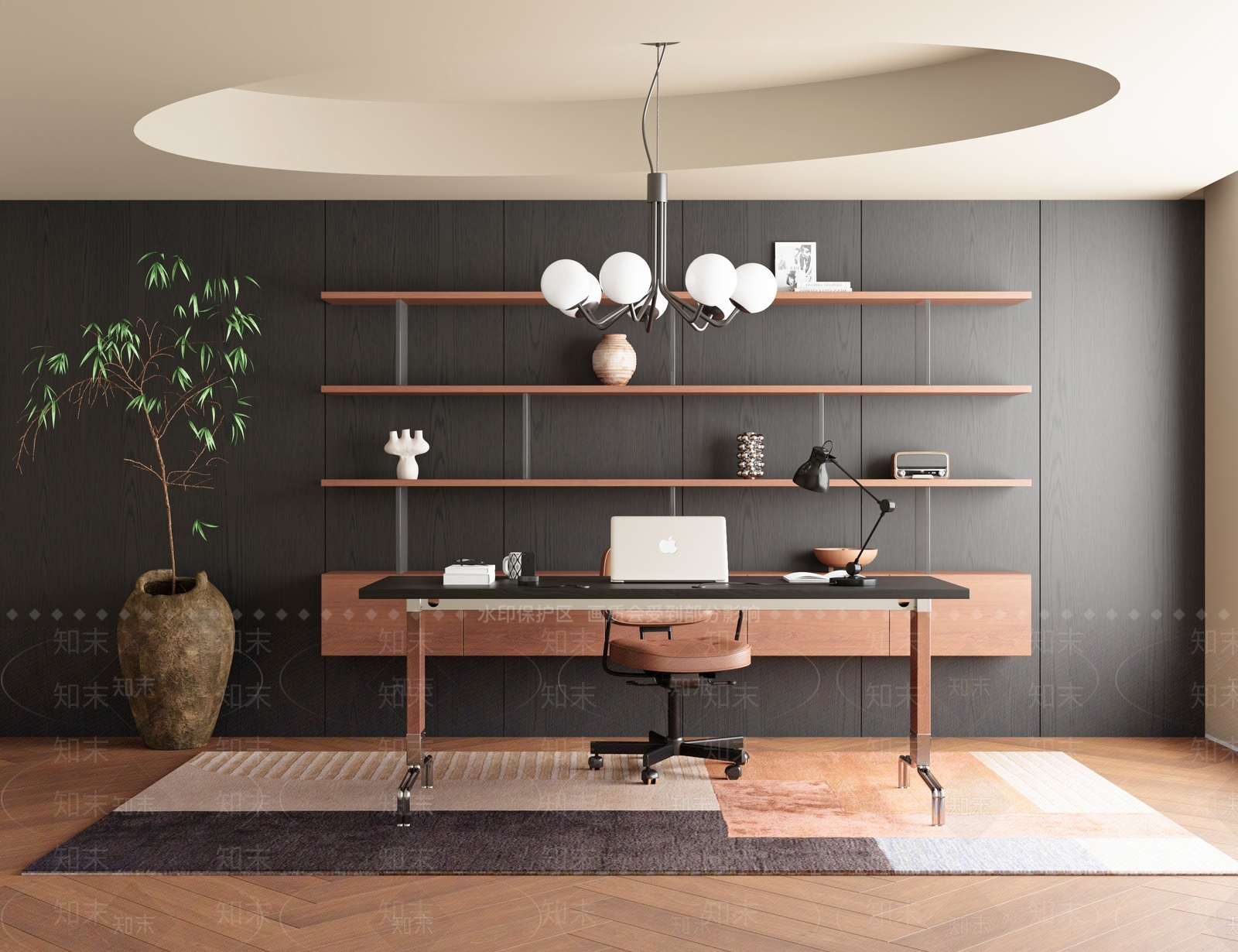 现代书房3D模型下载【ID:1171381855】