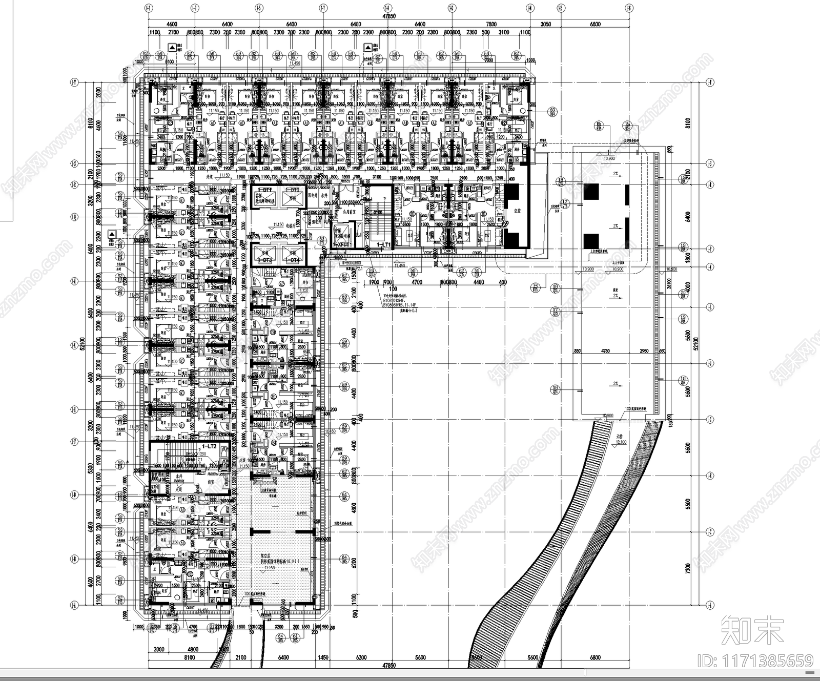 现代其他居住建筑施工图下载【ID:1171385659】