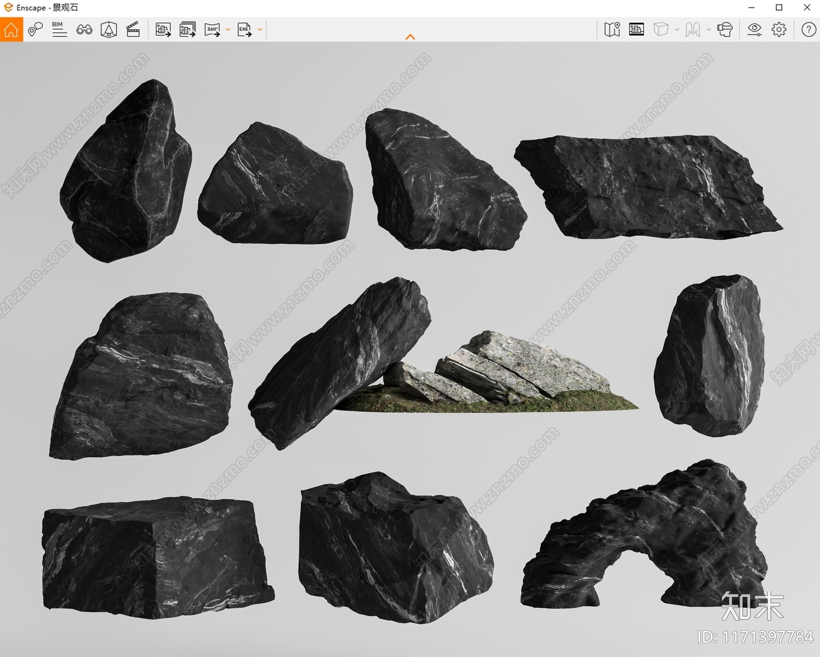 现代石头SU模型下载【ID:1171397784】