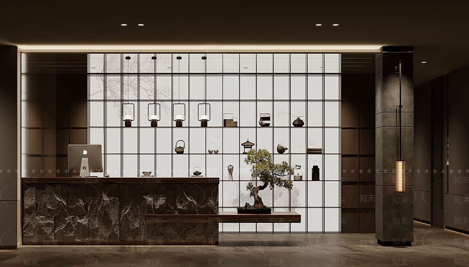 新中式其他办公区域SU模型下载【ID:1171401367】