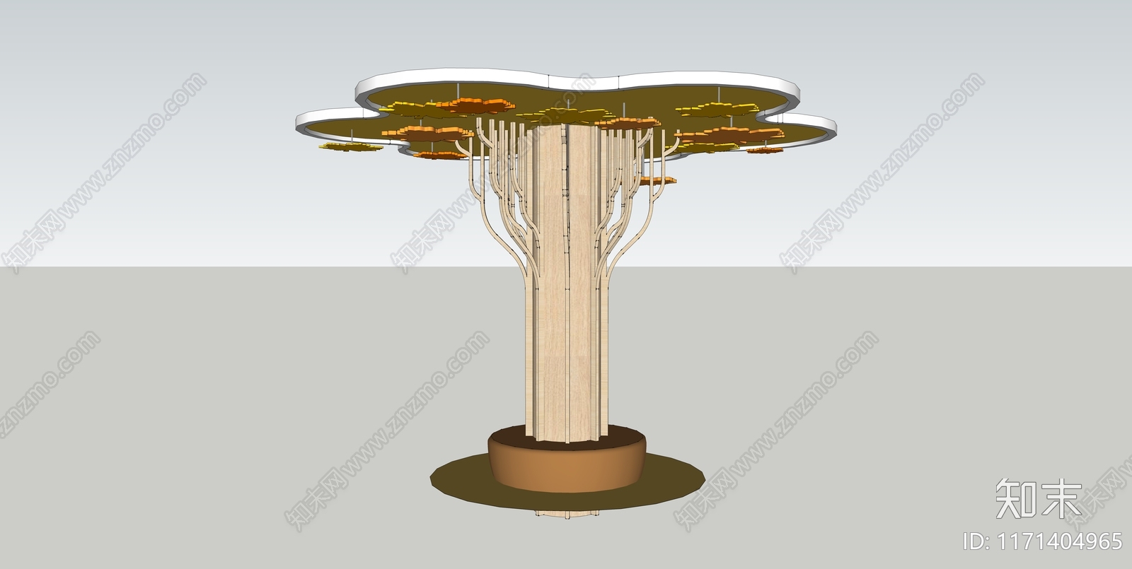 现代景观柱SU模型下载【ID:1171404965】