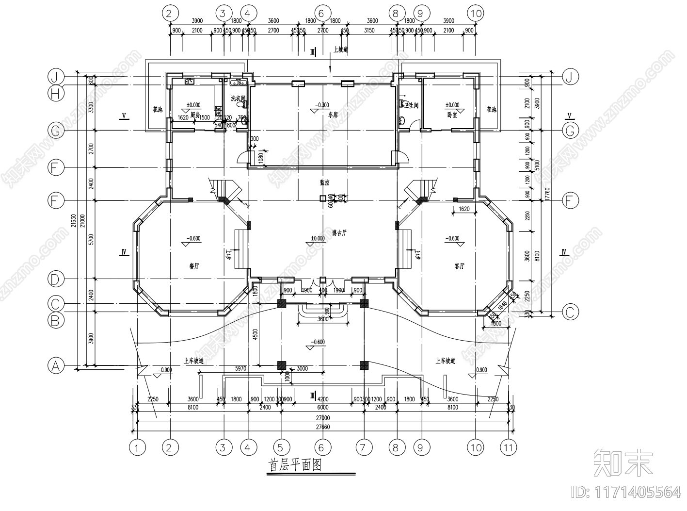 现代别墅建筑cad施工图下载【ID:1171405564】