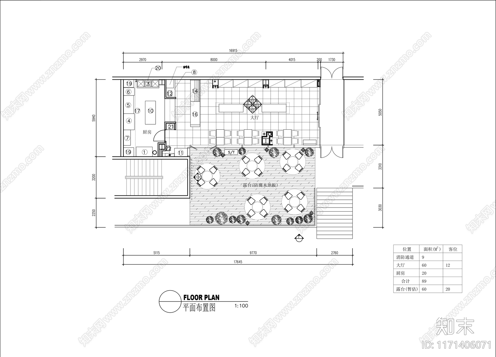 现代面包店施工图下载【ID:1171406071】