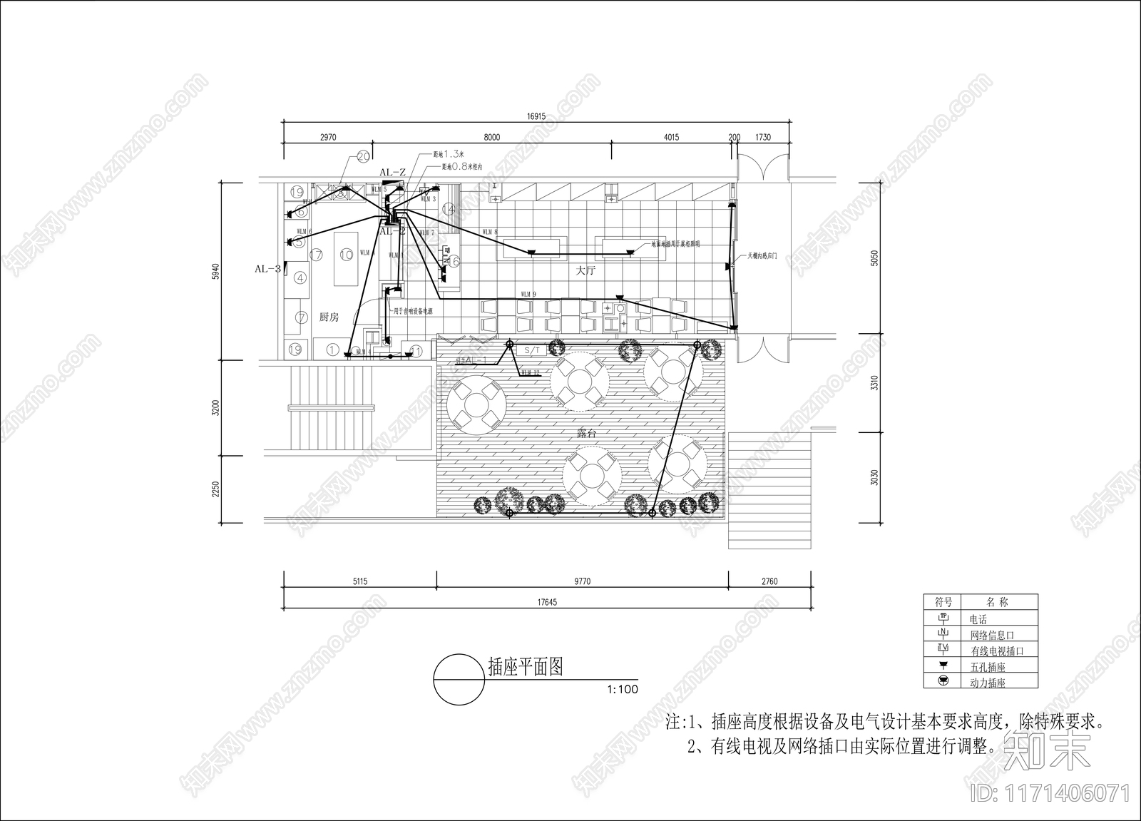 现代面包店施工图下载【ID:1171406071】