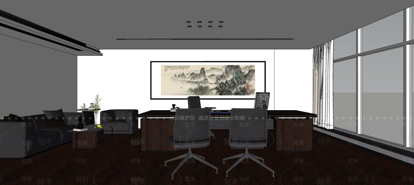 现代办公室SU模型下载【ID:1171415736】