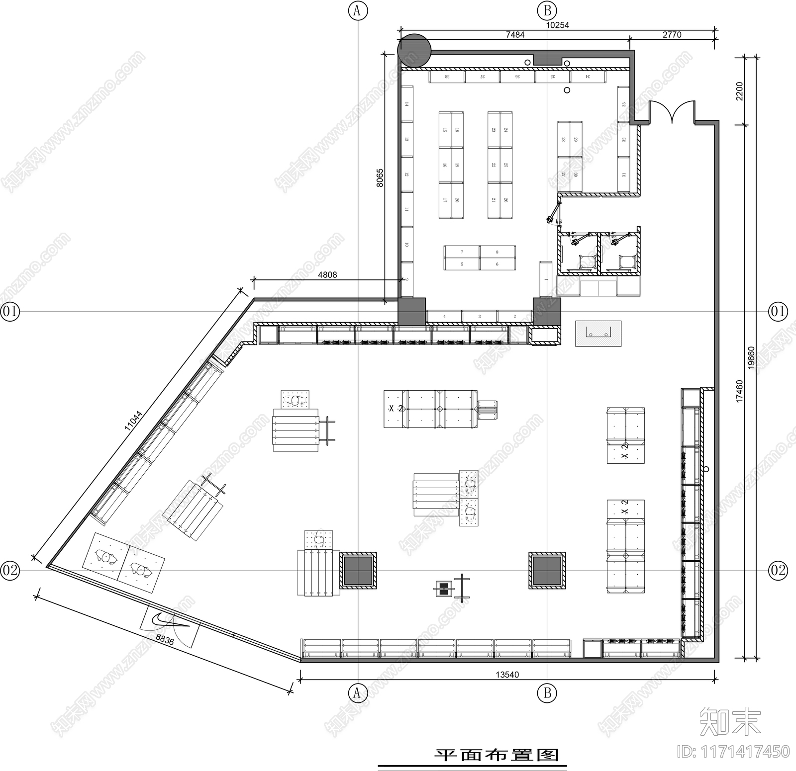 现代服装店cad施工图下载【ID:1171417450】