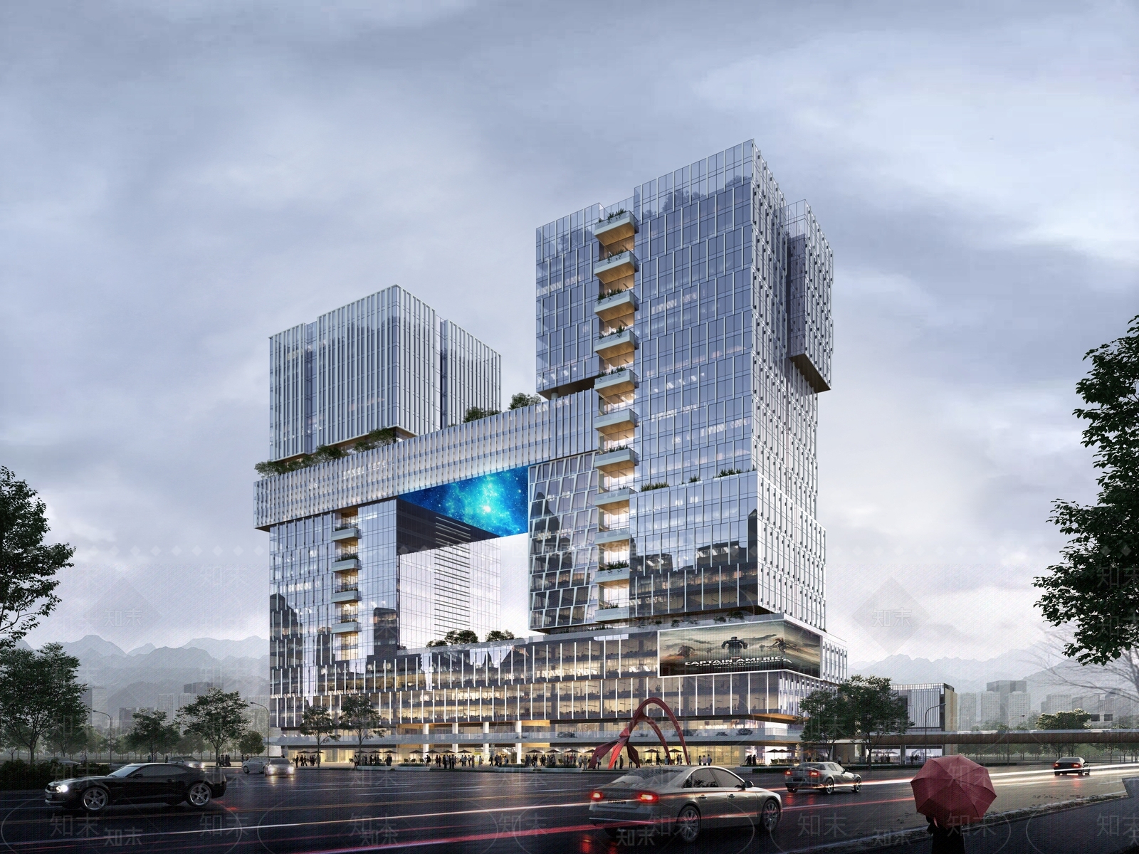 现代酒店建筑SU模型下载【ID:1171417542】