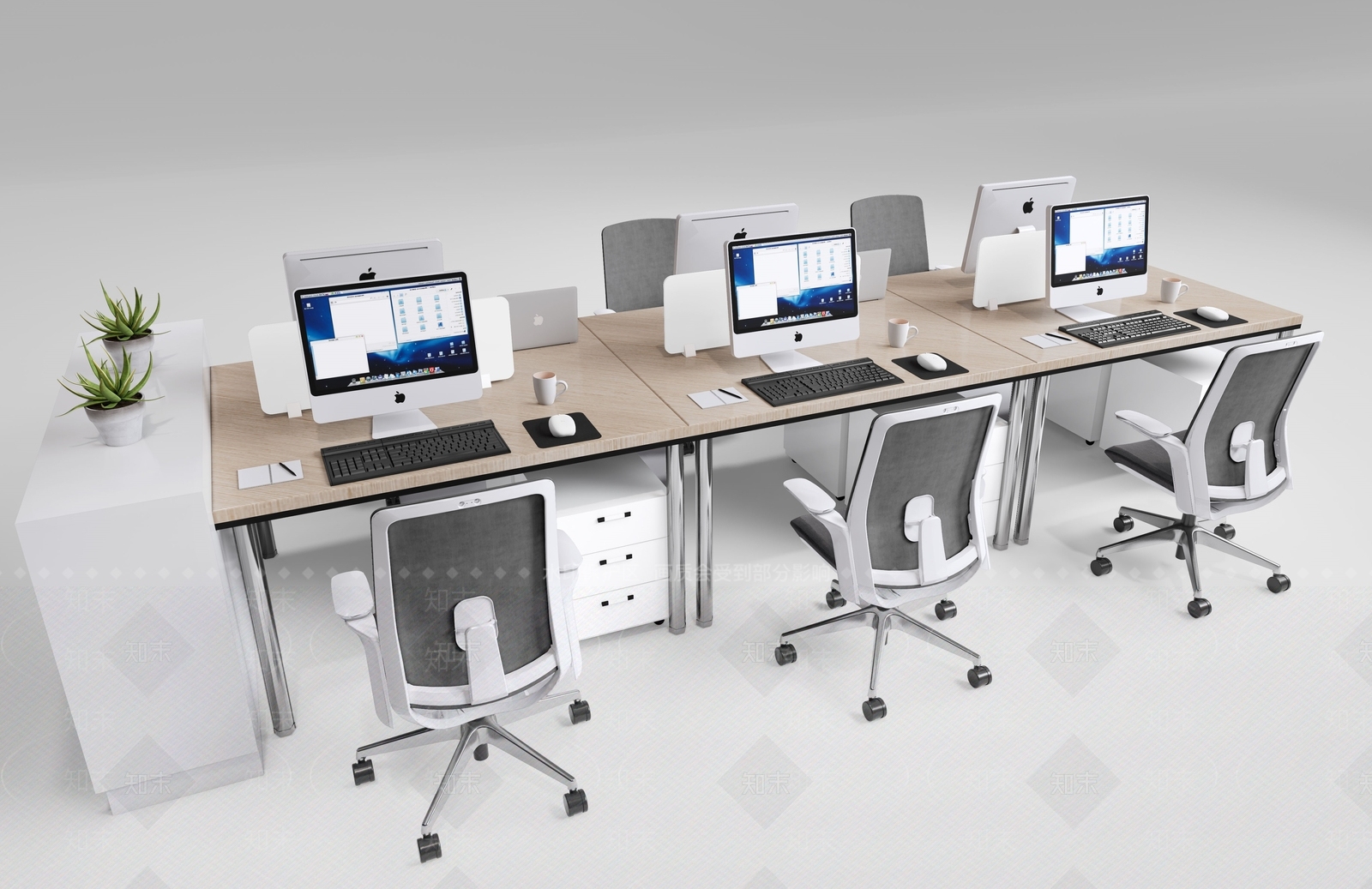 现代办公桌椅SU模型下载【ID:1171421291】