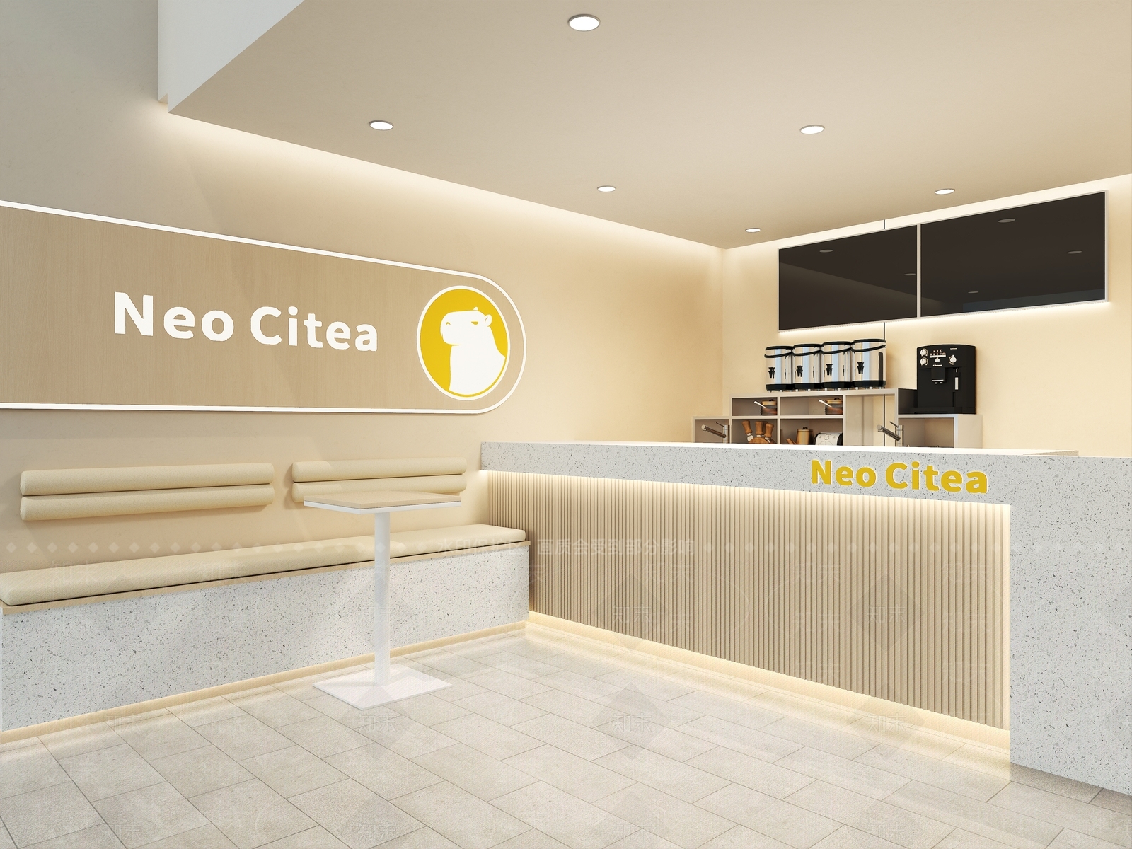 现代奶茶店3D模型下载【ID:1171423008】