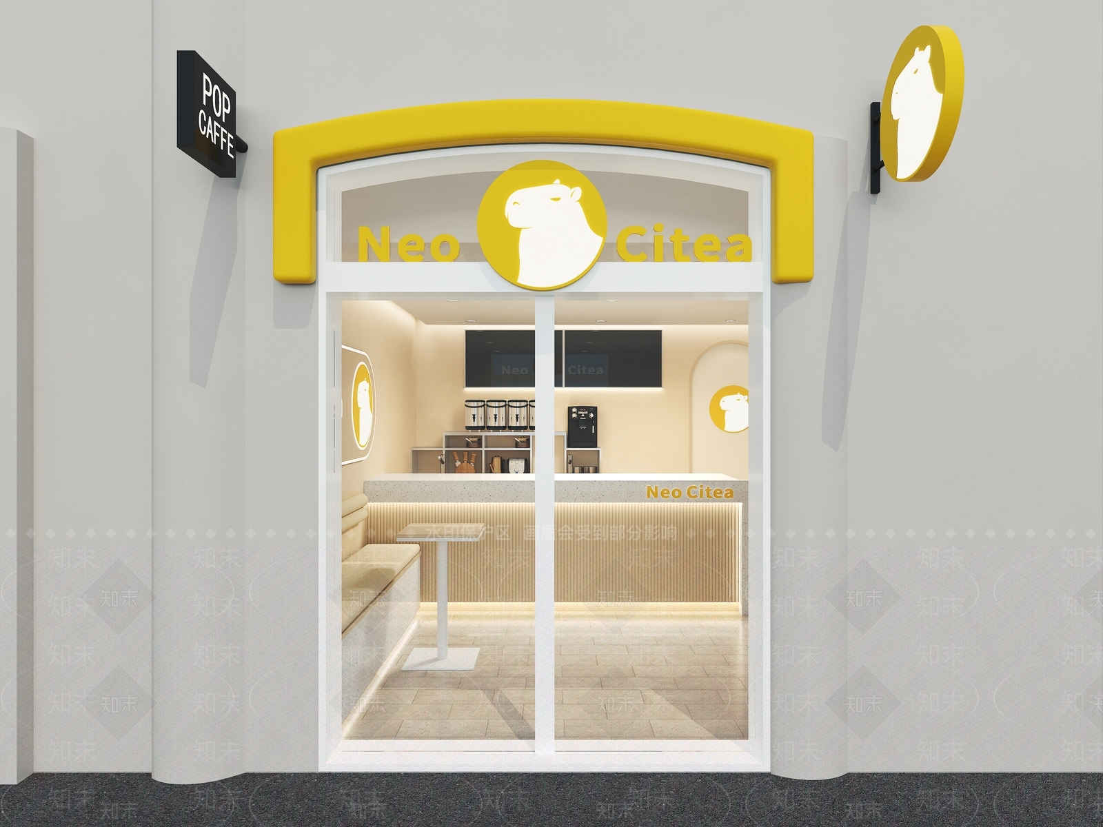 现代奶茶店3D模型下载【ID:1171423008】