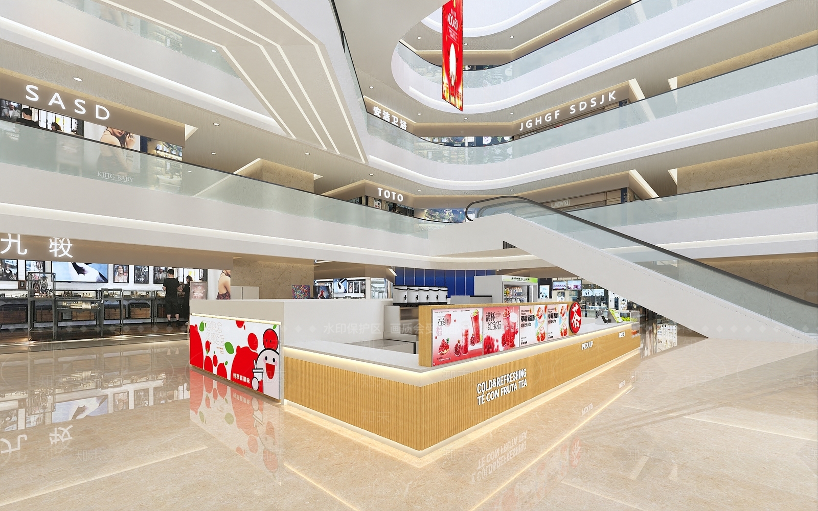 现代奶茶店3D模型下载【ID:1171423570】