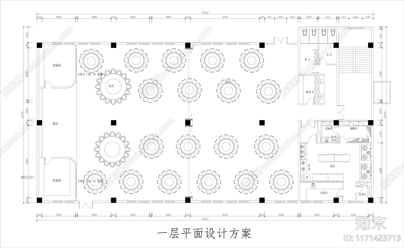 现代会所施工图下载【ID:1171423713】