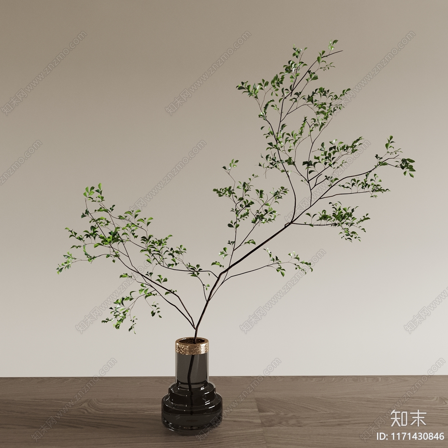 现代侘寂花瓶3D模型下载【ID:1171430846】