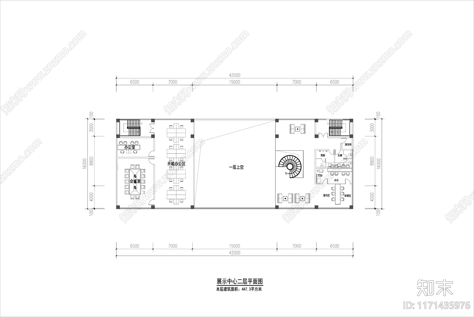 现代售楼处建筑cad施工图下载【ID:1171435976】