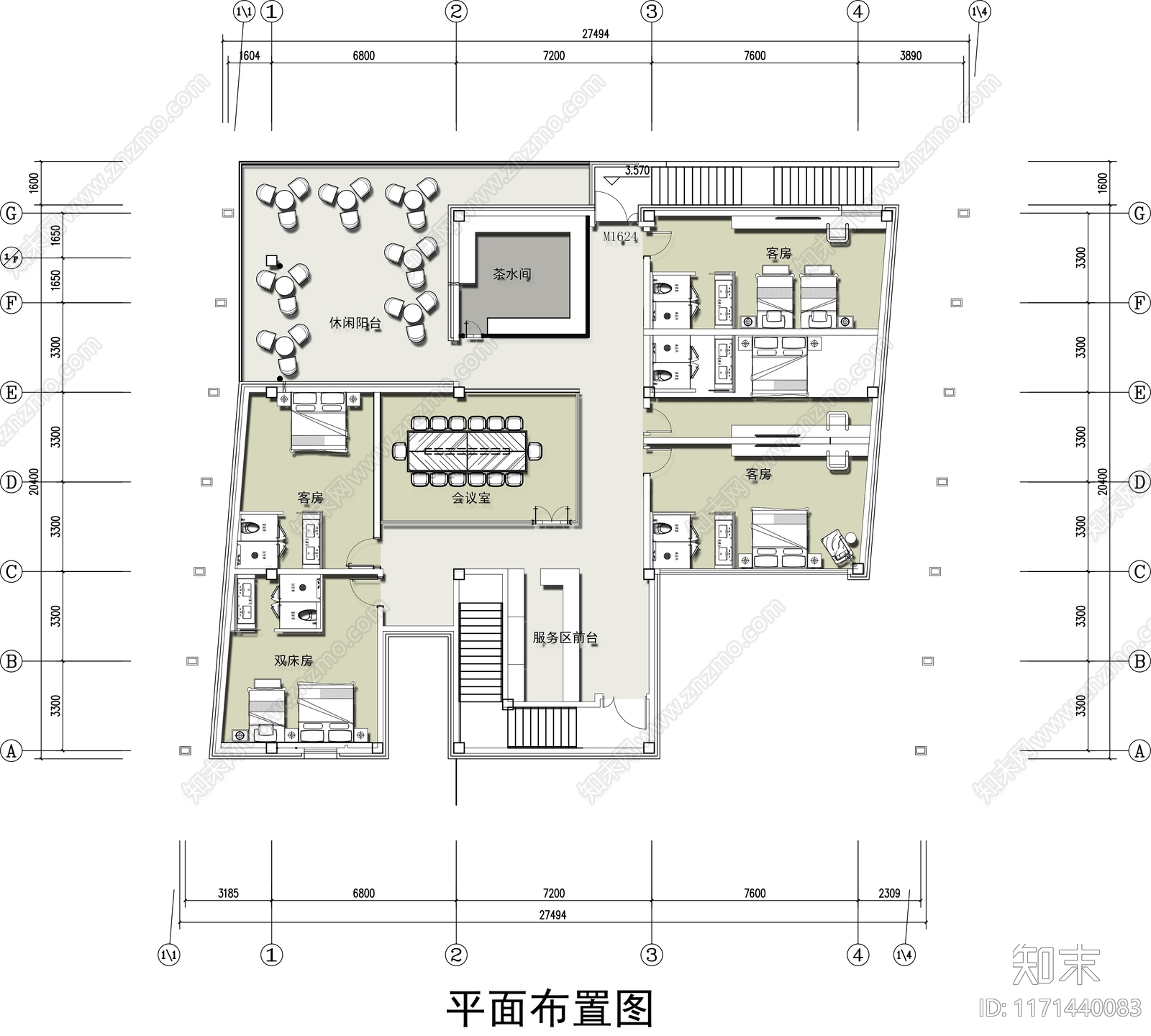 现代民宿施工图下载【ID:1171440083】