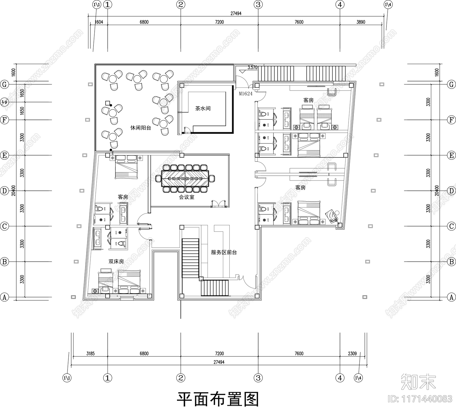 现代民宿施工图下载【ID:1171440083】