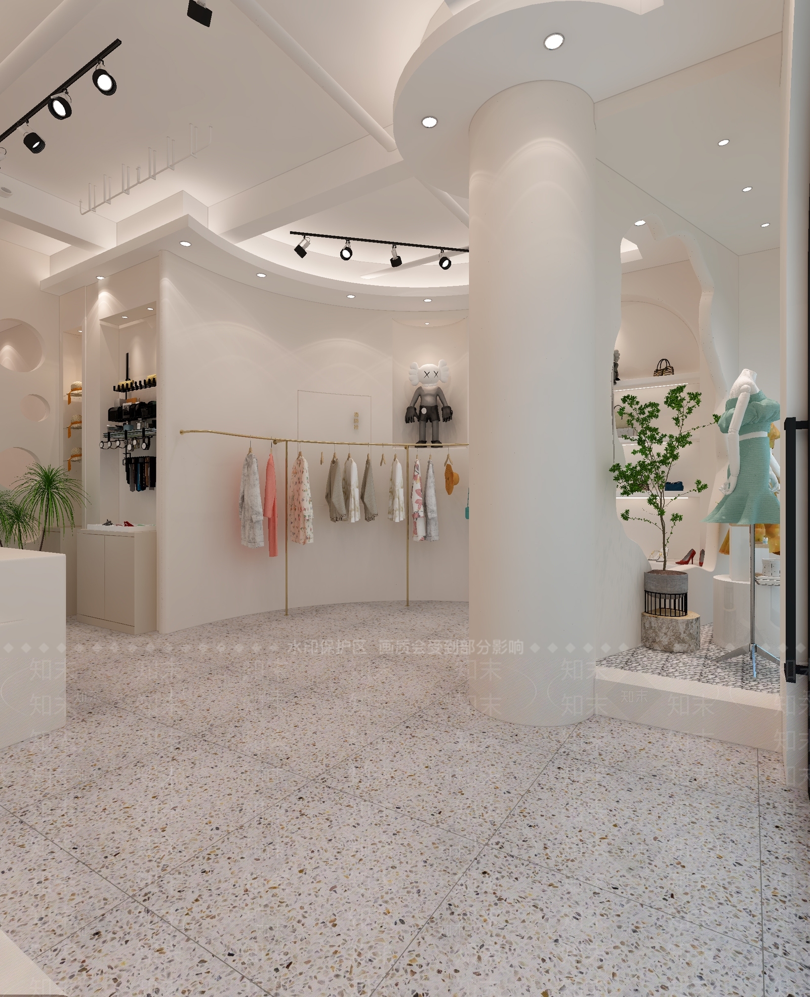 现代奶油服装店3D模型下载【ID:1171443179】