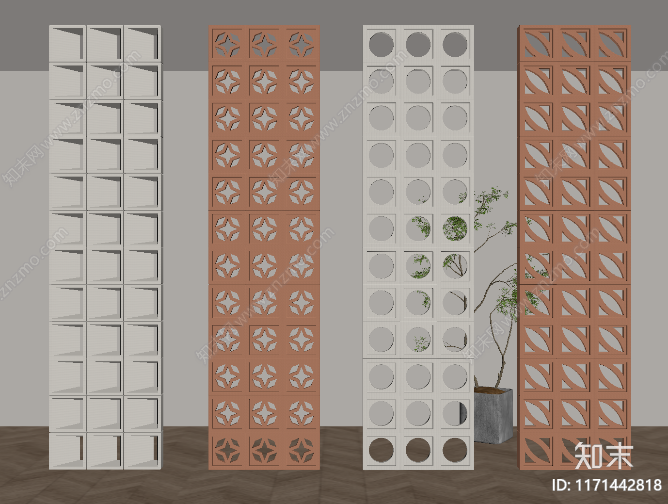 现代侘寂隔断SU模型下载【ID:1171442818】