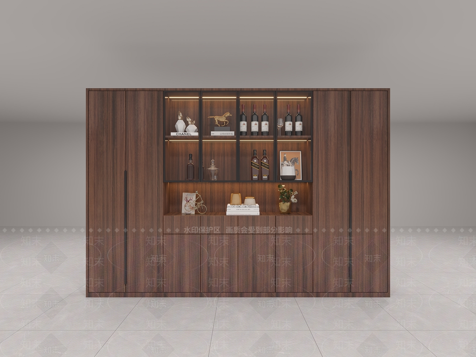 现代酒柜3D模型下载【ID:1171442885】