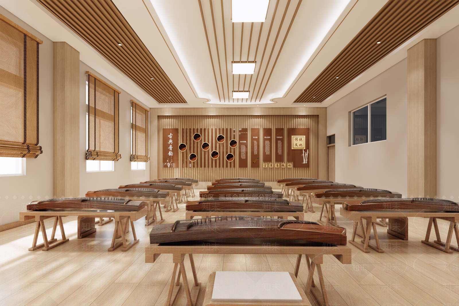 新中式教室SU模型下载【ID:1171444409】