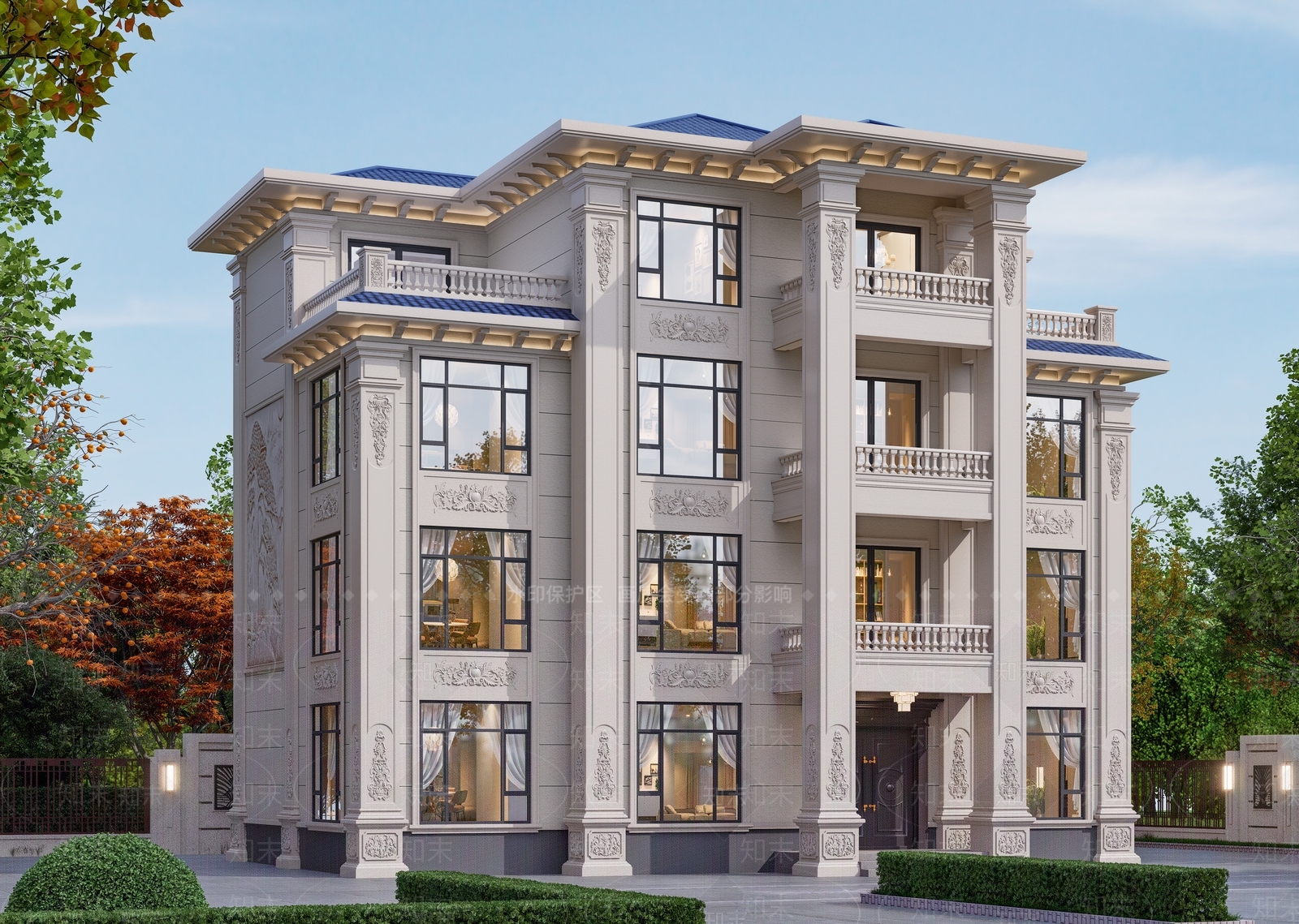 欧式别墅SU模型下载【ID:1171451867】