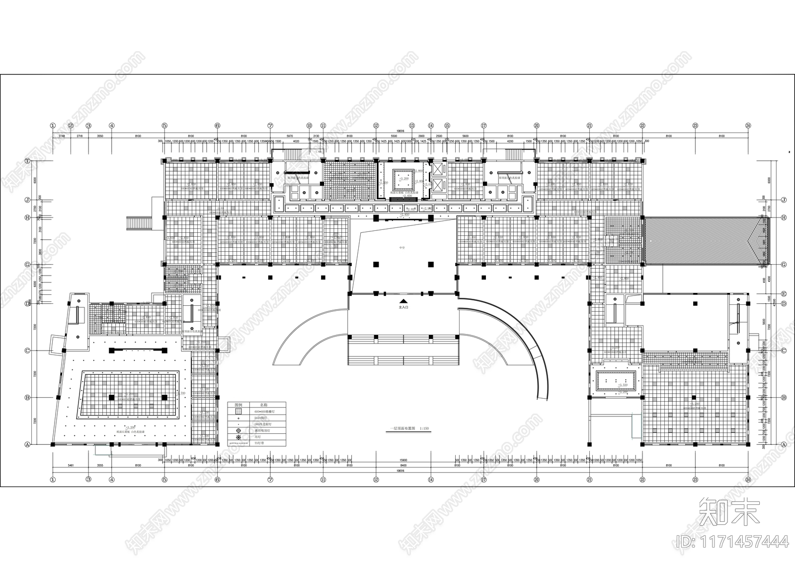 现代办公室cad施工图下载【ID:1171457444】